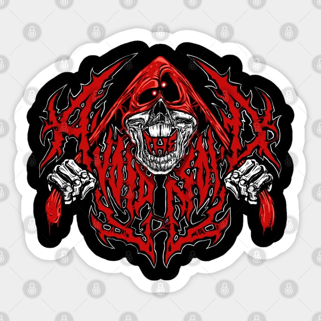 Avoid the Noid - Death Metal Logo Sticker by Brootal Branding